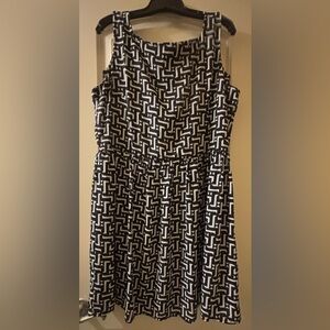 Beige by ECI Geometric Black and White Dress